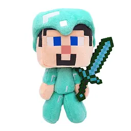М'яка іграшка Майнкрафт Стів у алмазній броні з мечем Minecraft