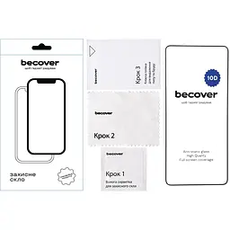 Захисне скло BeCover для Oppo Reno12 F 5G 10D Black (712739) - мініатюра 2