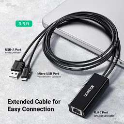 Перехідник UGREEN Ethernet Adapter for TV Stick (Black) UGR-30985 - мініатюра 2
