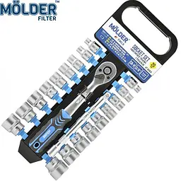 Профессиональный набор торцевых головок с трещоткой и удлинителем Molder 20 предметов Оригинал (MT68820)