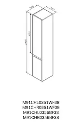 Пенал підвісний AM.PM Gem S 35 см лівобічний M91CHL0356BF38 - мініатюра 8