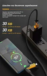 Кабель XON SmartCable Type-C/Type-A - Type-C/Lightning PD 60W 1м MultiLink (SC7ACL6W1B 3312) Чорний - мініатюра 10