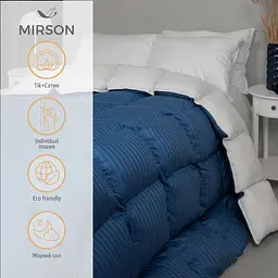 Ковдра MirSon Valentino 034 зимова пухова 110х140 см блакитна (2200000017161) - мініатюра 2