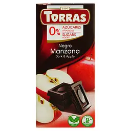 Шоколад чорний Torras з яблуком без цукру 75 г