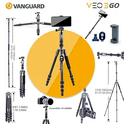 Штатив Vanguard (VEO 3GO 265HCB), Чорний - мініатюра 3