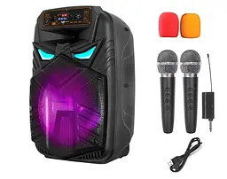 Портативная колонка BIG ALIEN-XR12 75W, USM/MP3/FM/Bluetooth + 2 микрофона караоке - мініатюра 3