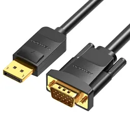 Кабель мультимедійний DisplayPort M to VGA M 1.5m 1080p60Hz black Vention (HBLBG)