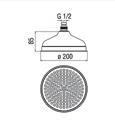 Верхній душ Nobili Components (AD139-12CR), Хром - мініатюра 5