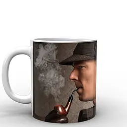 Кухоль GeekLand Шерлок Холмс Sherlock з трубкою SH.002.08 330 мл білий - мініатюра 2