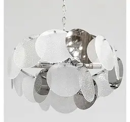 Дизайнерська підвісна люстра Artlight 21822/500CH хром з прозорими та білими скляними дисками - мініатюра 4
