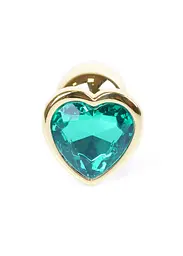 Анальна пробка Jawellery Gold Heart PLUG Green Boss Series 64-00042 98262 - мініатюра 2