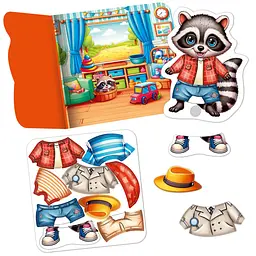 Гра розвиваюча з липучками "Енотик" Vladi Toys VT1320-02, 9 елементів одягу - мініатюра 3