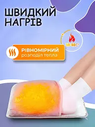 Електрогрілка для ніг від USB фланелева 29x29 см 50-60°C, Електроковрик для ніг, сіра (6920648620) - мініатюра 3