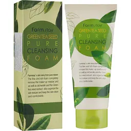 Пінка для вмивання FarmStay Green Tea Seed Pure Cleansing Foam, з зеленим чаєм, 180 мл - мініатюра 2