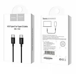 Кабель Hoco X23 Pisces Cable Type - C to Type - C 3A 1m Black - мініатюра 2