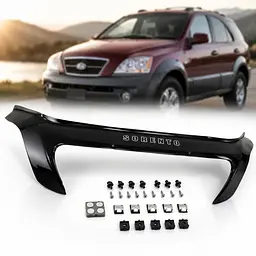 Дефлектор капоту мухобійка для Kia Sorento 2002-2009 Євро Кріплення (Vip Tuning)