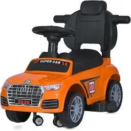 Дитяча каталка-толокар Bambi Racer M 5045L-7 з батьківською ручкою помаранчевий - мініатюра 3
