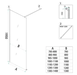 Душова стінка Rea Flexi 120x195 grey chrome KPL-K99082 - мініатюра 5