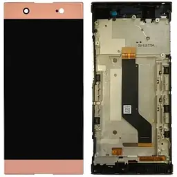 Дисплей Sony G3212 Xperia XA1 Ultra Dual /G3221 /G3223 /G3226 рожевий, з рамкою
