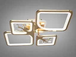 Стельова LED-люстра Diasha 8157/2+2G 83W, 68×49×12 см, 3 кольори світла, золото - мініатюра 4