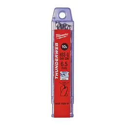 Свердло по металу THUNDERWEB HSS-G MILWAUKEE DIN338, діаметр 6,5x101х63мм, (10шт), пластикова коробка