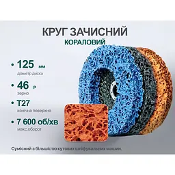 Круг зачисний Alloid Building Tools корал середньої жорсткості 125х22.2 мм (SD-125224) - мініатюра 5