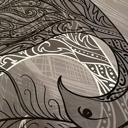 Кухонний фартух Перо Павлина вінілова наклейка для кухні пір'я Абстракція Сірий Happy Pocket Z181318 - мініатюра 6