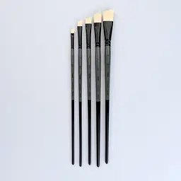 Пензель синтетика кутова TERRA 1608A №1 довга ручка Rosa - мініатюра 4