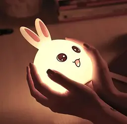 Дитячий силіконовий нічник Заєць Rabbit Silicone Lamp LY-271 акумуляторний світильник іграшка для сну - мініатюра 4