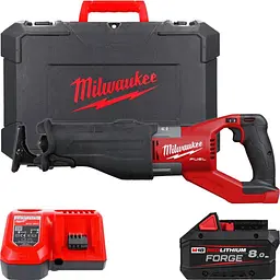 Пила шабельна акумуляторна безщіткова MILWAUKEE, M18 FSX-801C (ЗУ, 1х8Ач FORGE, кейс)