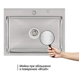 Кухонна мийка Lidz H5845 Brush 3.0/1.0 мм (LIDZH5845BRU3010), Нержавіюча сталь - мініатюра 2