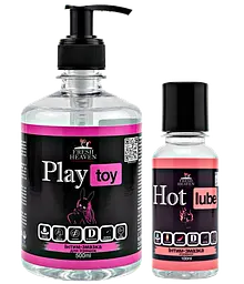 Iнтим-змазка Fresh Heaven для іграшок Play Toy 500ml та зігріваюча Hot Lube 100ml 
