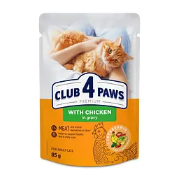 Влажный корм для котов Club 4 Paws с курицей в соусе 85 г B5620201