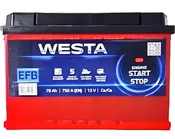 Автомобільний акумулятор WESTA 78 Ah / 750 A EFB Start-Stop R правий плюс (276x175x190) WEFB780 - мініатюра 2