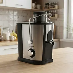 Соковижималка електрична відцентрова центрифуга контейнер для м’якоті 1.2 л Maestro MR-802 сокочавниця із чашею для соку на 350 мл для віджимання соку овочів фруктів 700 Вт Сріблястий з чорним - мініатюра 2