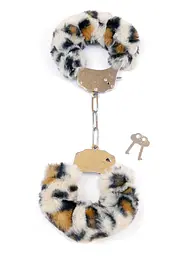 Наручники Fetish B - Series Furry Cuffs (леопардовий) - мініатюра 2