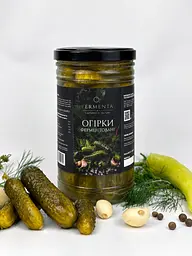 Бочкові огірки квашені ферментовані 1 л без цукру доданого та консервантів