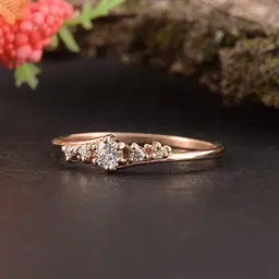 Каблучка з червоного золота з фіанітами 16.5 K-0220 - мініатюра 2