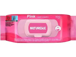 Вологі серветки NATURELLE 100шт РОЖЕВІ Pink (клапан)