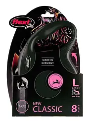 Повідець-рулетка Flexi New Classic L для собак лента 8 м до 50 кг чорний - мініатюра 2