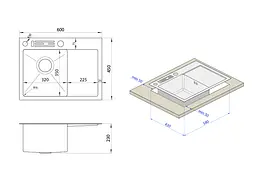 Кухонна мийка чорна з лівим крилом Nett NB-6045(L), Чорний - мініатюра 9