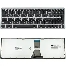 Клавіатура для ноутбука LENOVO (Flex 15 Flex 15D G500s G505s S510p) rus чорний сріблястий frame