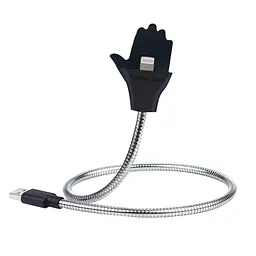 Кабель Lightning-USB Metal cable - ладонь 48см серо-черный провод лайтнинг шнур для зарядки айфона
