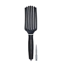 Щітка для сушки волосся Salon Professional скелетна продувна Біла полосочка