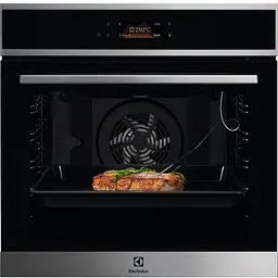 Духова шафа електрична Electrolux A+ пара дисплей конвекція піроліз телескопічні напрямні 72 л чорний