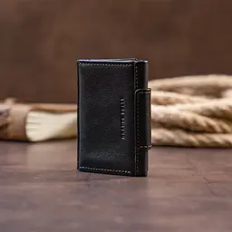 Візитниця для карток глянцева з натуральної шкіри Grande Pelle 11293 чорна