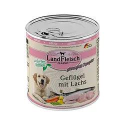 Консерви для собак LandFleisch Adult Dog mit Geflugel und Lachsfilet (птиця, лосось) 800 г