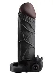 Насадка на пеніс Pipedream Vibrating Real Feel 2 Extension 16.5 см чорний - мініатюра 2
