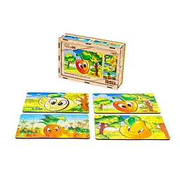 Дитячий дерев'яний пазл Фрукти 4 в 1 PuzzleOK Puz-84681, 80 елементів - мініатюра 3