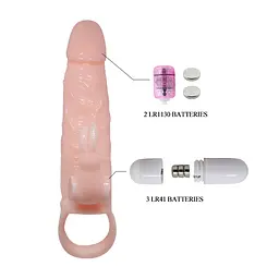 Насадка на член - Brave Man Vibrating Penis Sleeve 5,91" Flesh - мініатюра 2